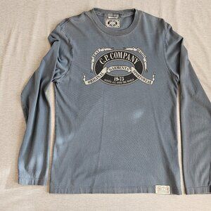 Vintage C.P. Company Long Sleeve Screen Printed Tee Shirt Size M Made In Italy